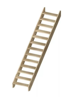 DOLLE HELSINKI - schody rovné bez podstupnic, dub nelakovaný